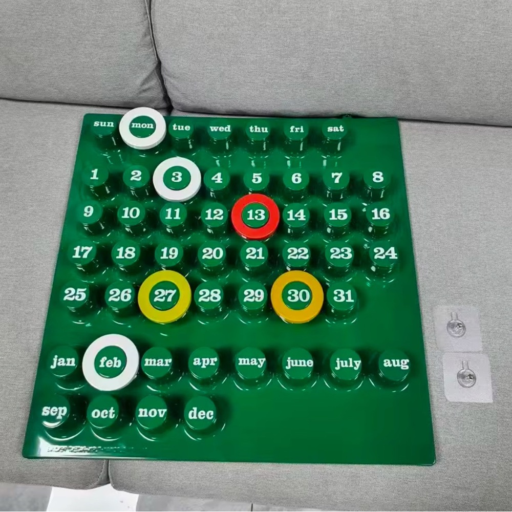 Vintage Perpetual Calendar Green

Ring-a-date DUPE
